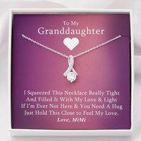 To My Grand Daughter - If I'm Ever Not Here (Love, Mimi) | Beautiful 14K White Gold Family Forever Pendant