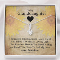 To My Grand Daughter - If You Need A Hug (Love, Grandma) | Beautiful Handcrafted 14k White Gold Family Forever Pendant