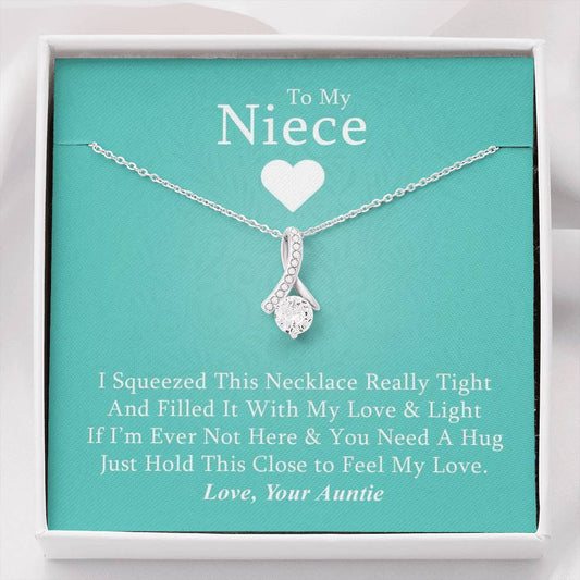 To My Niece - If I'm Ever Not Here (Love, Your Auntie) | Beautiful 14K White Gold Family Forever Pendant