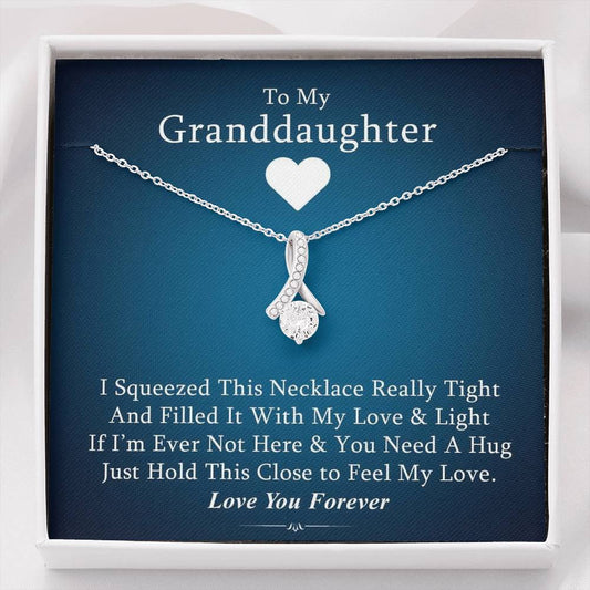 To My Grand Daughter - If I'm Ever Not Here (Love You Forever) | Beautiful Artisan Crafted 14K White Gold Family Forever Pendant