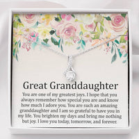 Great Grand Daughter - One Of My Greatest Joys |  Beautiful 14K White Gold Family Forever Pendant
