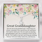 Great Grand Daughter - One Of My Greatest Joys |  Beautiful 14K White Gold Family Forever Pendant