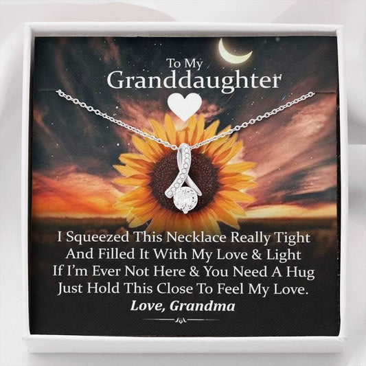To My Grand Daughter - If I'm Ever Not Here (Love, Grandma) | Beautiful Artisan Crafted 14k White Gold Family Forever Pendant