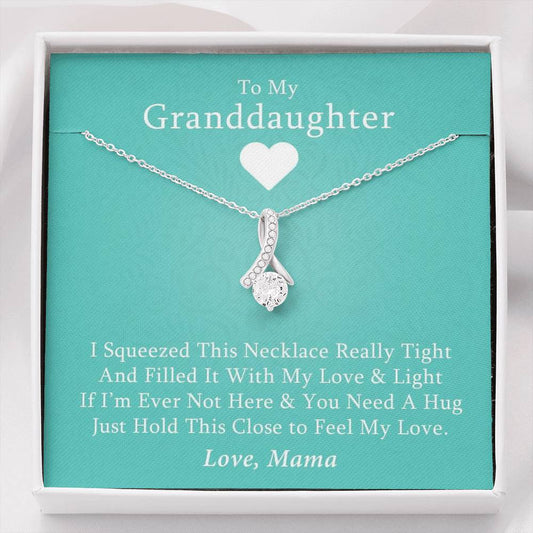 To My Grand Daughter - If I'm Ever Not Here (Love, Mama) | Beautiful 14K White Gold Family Forever Pendant