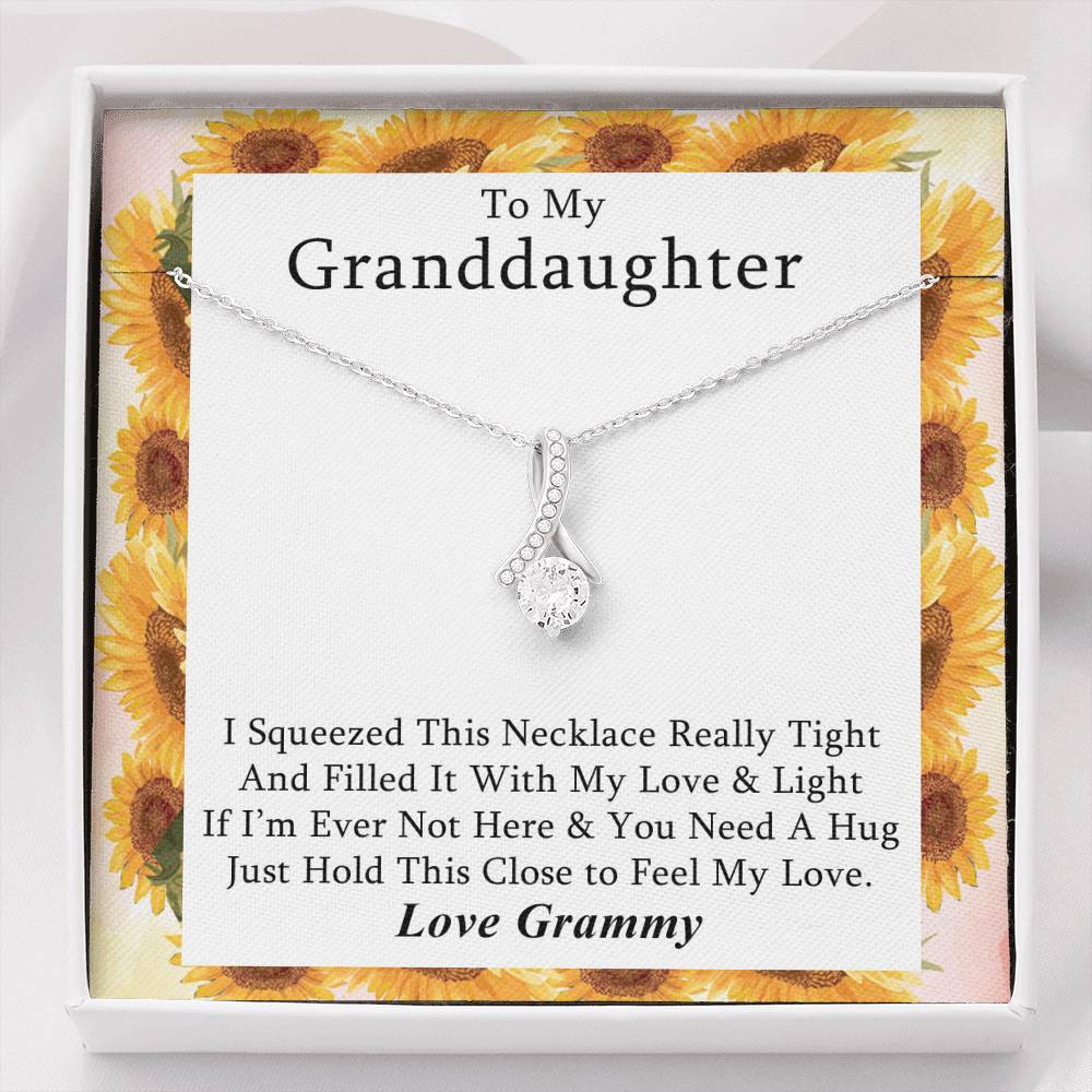 To My Grand Daughter - If I'm Ever Not Here (Love, Grammy) | Beautiful 14k White Gold Family Forever Pendant