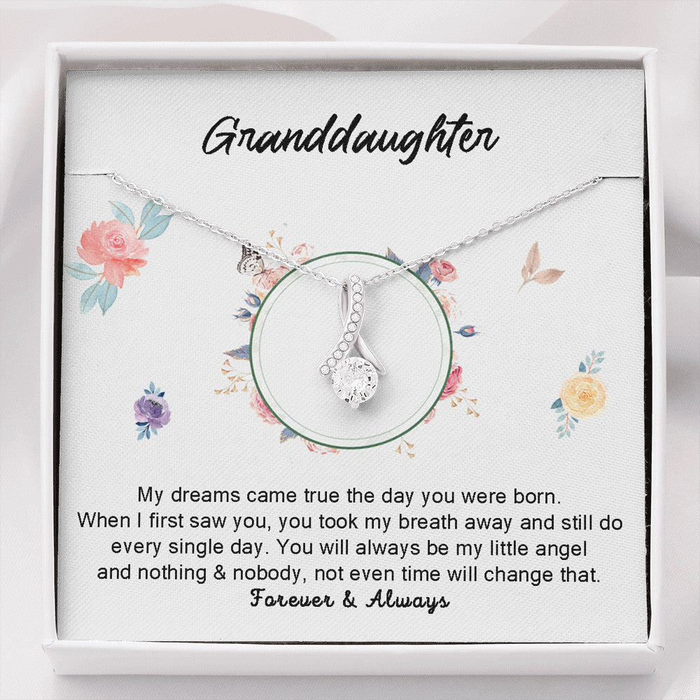 Grand Daughter - My Little Angel | Beautiful 14k White Gold Family Forever Pendant