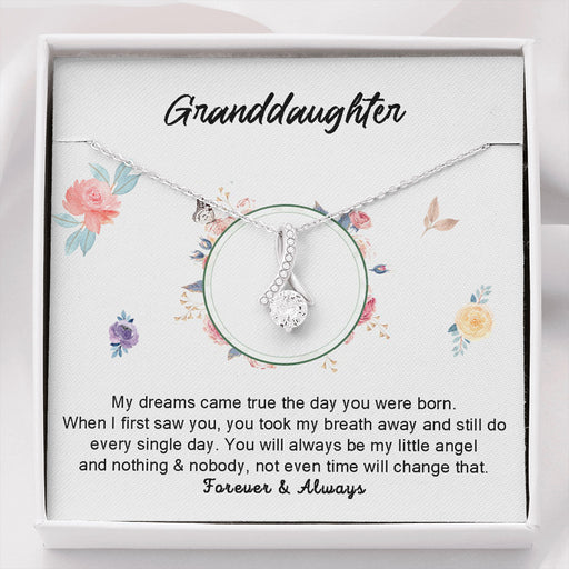 Grand Daughter - My Little Angel | Beautiful 14k White Gold Family Forever Pendant