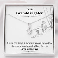To My Grand Daughter - When We Can't Be Together (Love, Grandma) | Beautiful 14K White Gold Family Forever Pendant