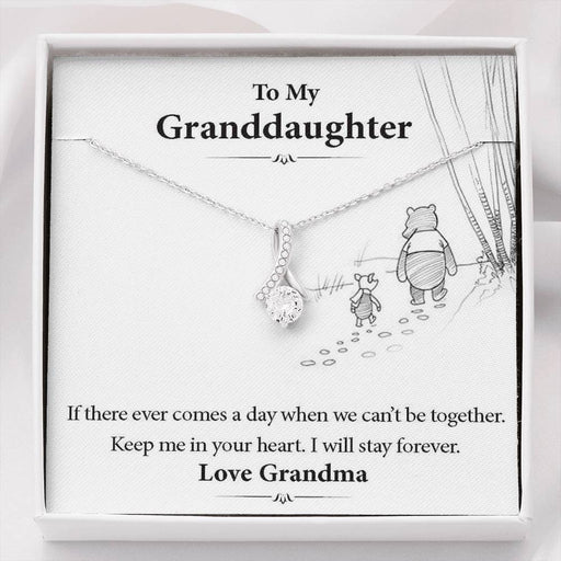 To My Grand Daughter - When We Can't Be Together (Love, Grandma) | Beautiful 14K White Gold Family Forever Pendant Standard Box