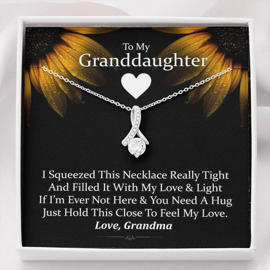 To My Grand Daughter - If I'm Ever Not Here ( Love, Grandma) | Beautiful Artisan Crafted 14K White Gold Family Forever Pendant