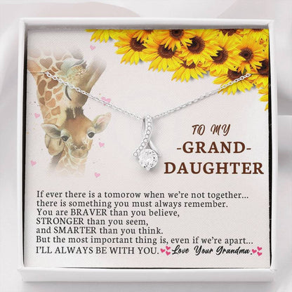 To My Grand Daughter - When We Are Not Together (Love, Your Grandma)| Stunning 14K White Gold Family Forever Pendant