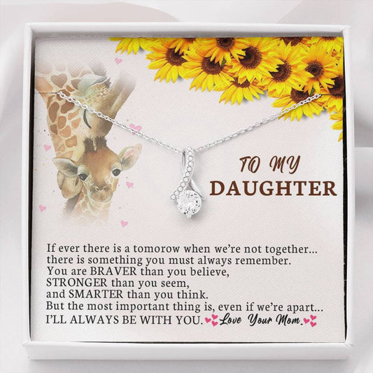 To My Daughter - When We're Not Together (Love, Your Mom) | Beautiful Artisan Crafted 14K White Gold Family Forever Pendant