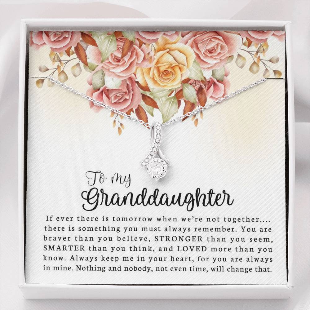 To My Grand Daughter - Something You Must Always Remember | Beautiful 14K White Gold Family Forever Pendant