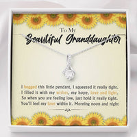 To My Beautiful Grand Daughter - When You Are Feeling Low | Beautiful 14K White Gold Family Forever Pendant