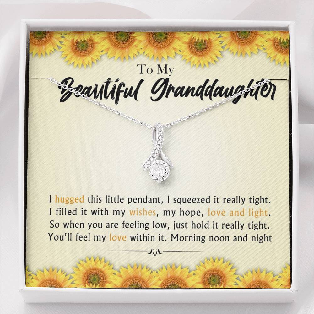 To My Beautiful Grand Daughter - When You Are Feeling Low | Beautiful 14K White Gold Family Forever Pendant