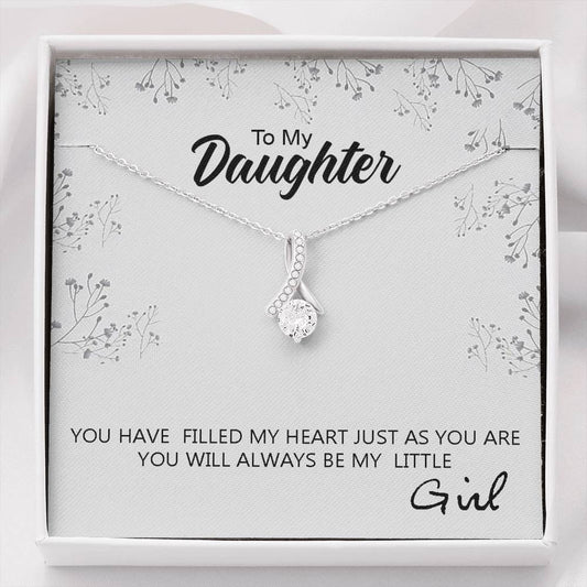 To My Daughter - My Little Girl | Beautiful 14K White Gold Family Forever Pendant