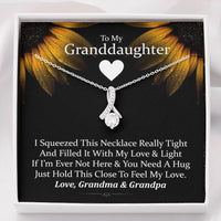 To My Grand Daughter - If You Need A Hug (Love, Grandma & Grandpa) | Beautiful 14K White Gold Family Forever Pendant
