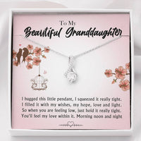 To My Beautiful Grand Daughter - When You Are Feeling Low | Beautiful 14K White Gold Family Forever Pendant