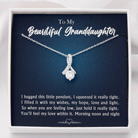 To My Beautiful Grand Daughter - When You Are Feeling Low | Stunning 14K White Gold Family Forever Pendant