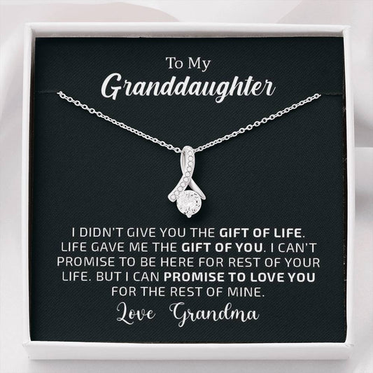 To My Grand Daughter - The Gift Of You (Love, Grandma) | Beautiful 14K White Gold Family Forever Pendant