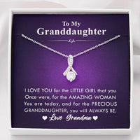 To My Grand Daughter - The Little Girl That You Once Were (Love, Grandma) |  Beautiful 14K White Gold Family Forever Pendant