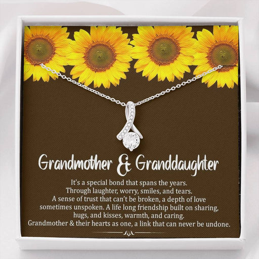 Grand Mother & Grand Daughter - Hearts As One | Beautiful 14K White Gold Family Forever Pendant Standard Box