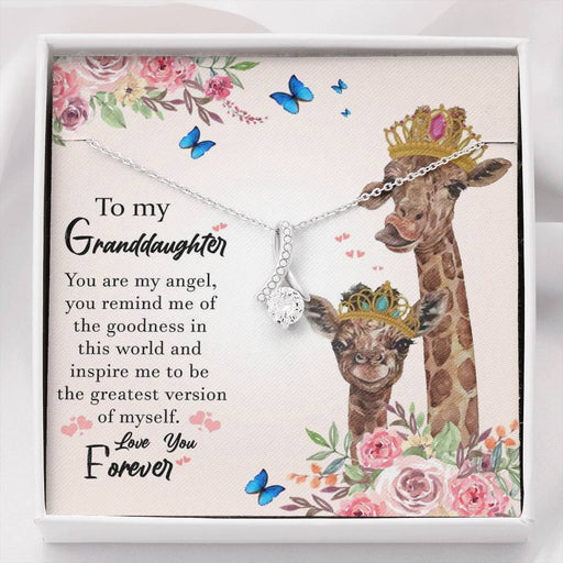 To My Grand Daughter - You Are My Angel | Beautiful 14K White Gold Family Forever Pendant Standard Box