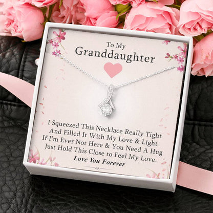 To My Grand Daughter - If You Need A Hug | Beautiful Artisan Crafted 14K White Gold Family Forever Pendant