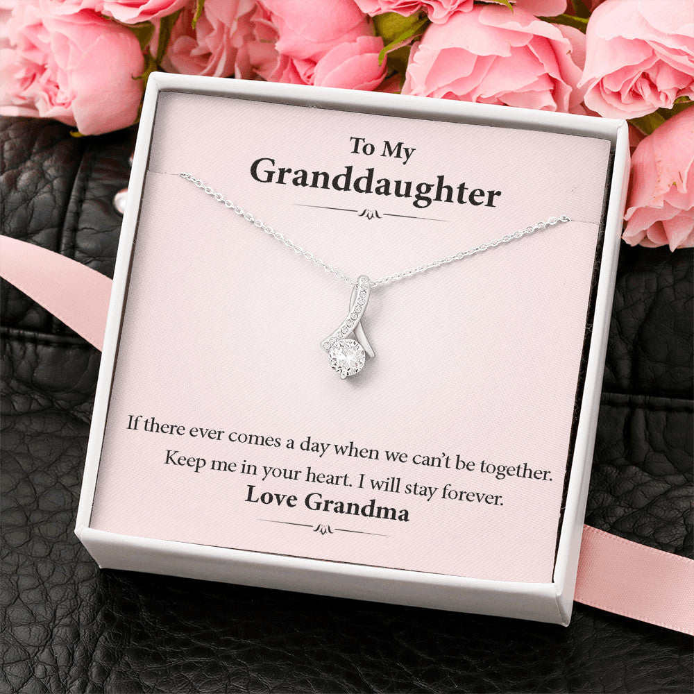 To My Grand Daughter - If We Can't Be Together (Love, Grandma) | Beautiful 14k White Gold Family Forever Pendant