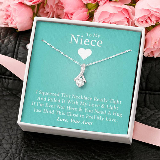 To My Niece - If I'm Ever Not Here (Love, Your Aunt) | Beautiful 14K White Gold Family Forever Pendant