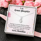 To my Grand Daughter - Live Your Dreams (Love, Grandma) | Beautiful 14k White Gold Family Forever Pendant