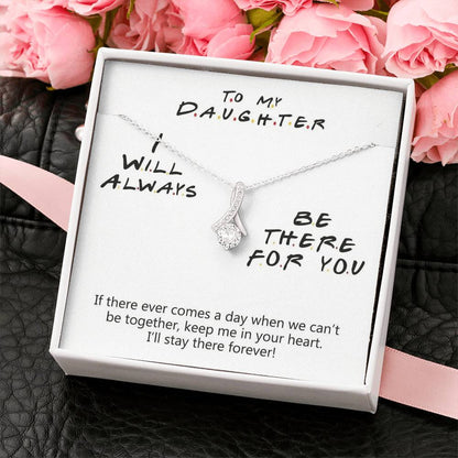 To My Daughter - When We Can't Be Together | Beautiful 14K White Gold Family Forever Pendant