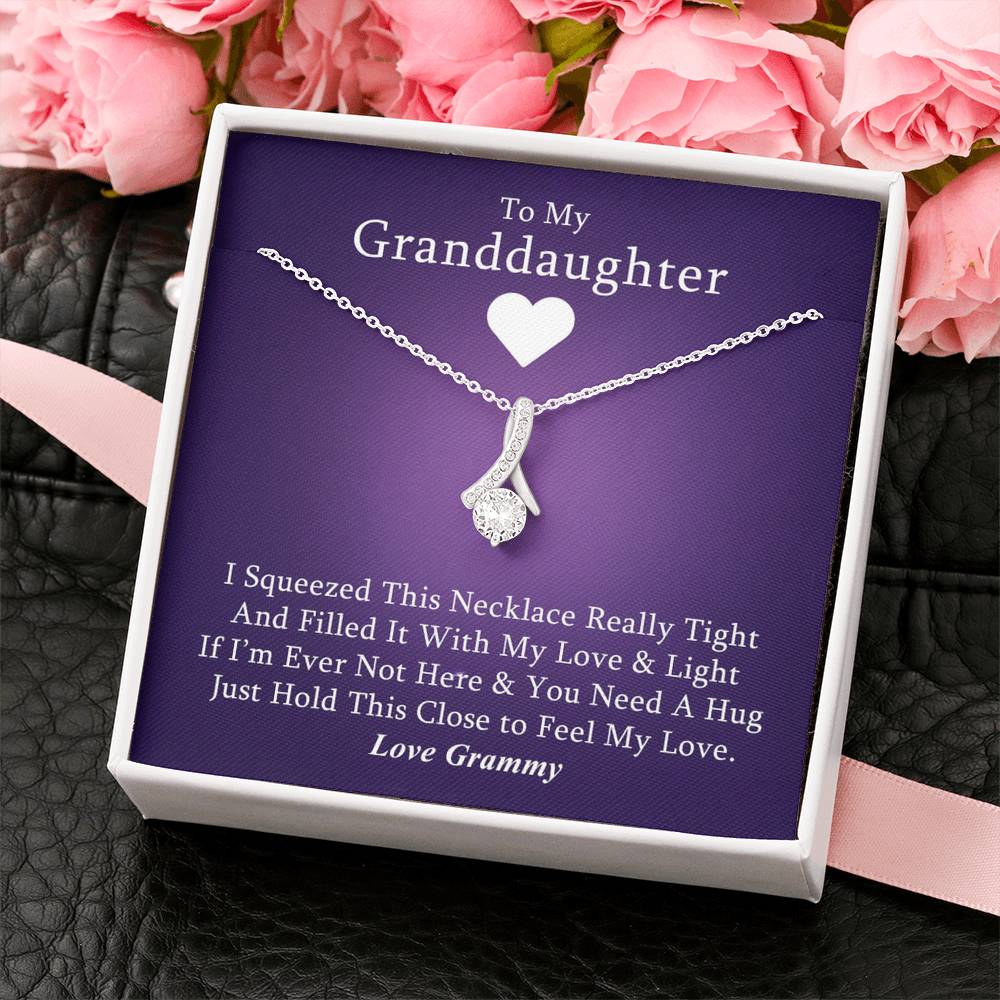 To My Grand Daughter - If I'm Ever Not Here (Love, Grammy) | Beautiful 14k White Gold Family Forever Pendant