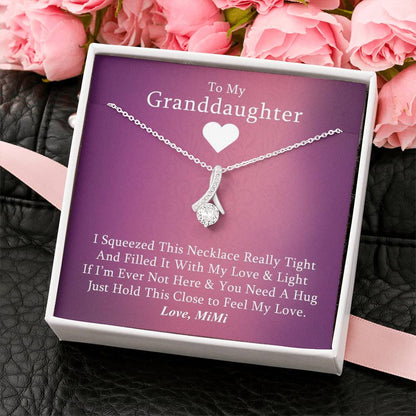 To My Grand Daughter - If I'm Ever Not Here (Love, Mimi) | Beautiful 14K White Gold Family Forever Pendant