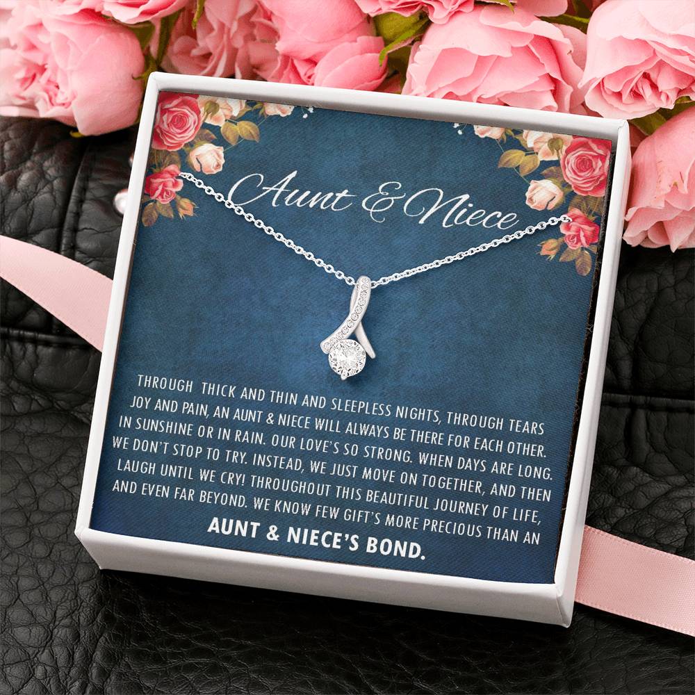 Aunt & Niece Bond - Beautiful Journey of Life | Stunning 14k White Gold Family Forever Pendant