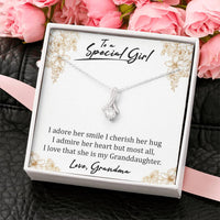 To A Special Girl - I Admire Her Heart (Love, Grandma) | Beautiful 14k White Gold Family Forever Pendant