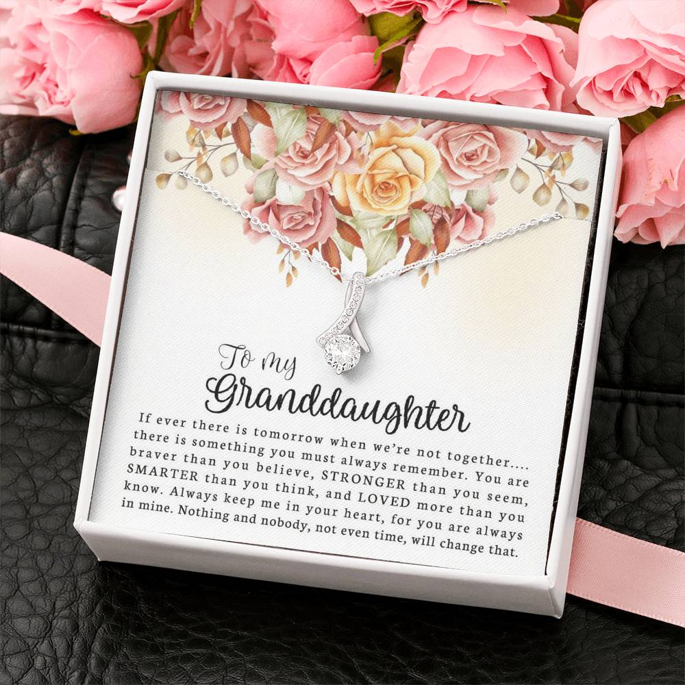 To My Grand Daughter - Something You Must Always Remember | Beautiful 14K White Gold Family Forever Pendant