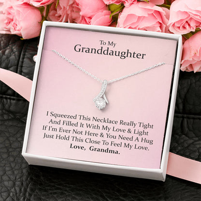 To My  Grand Daughter - If I'm Ever Not Here (Love, Grandma) | Beautiful 14k White Gold Family Forever Pendant