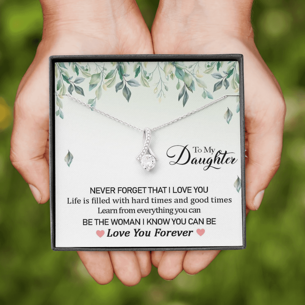 To My Daughter - The Woman I Know You Can Be | Beautiful 14K White Gold Family Forever Pendant
