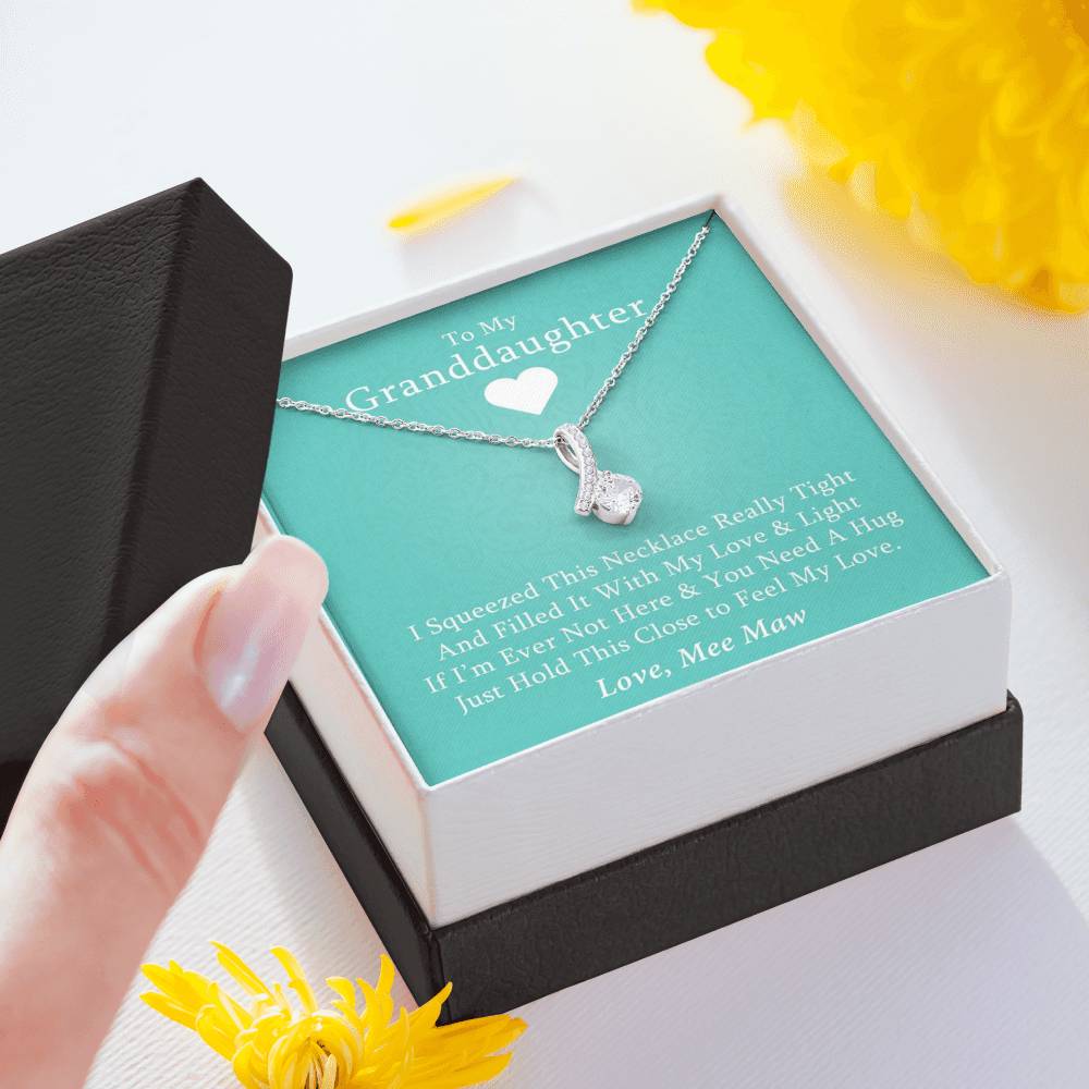 To My Grand Daughter - If Ever I'm Not Here (Love, Mee Maw) | Beautiful14K White Gold Family Forever Pendant