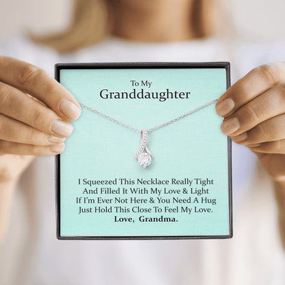 To My Grand Daughter - If I'm Ever Not Here (Love, Grandma) |  Beautiful 14k White Gold Family Forever Pendant