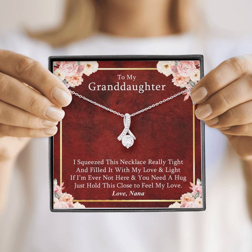 To My Grand Daughter- If I'm Ever Not Here (Love, Nana) | Beautiful 14k White Gold Family Forever Pendant