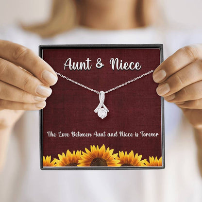 Aunt & Niece - The Love Is Forever | Beautiful 14k White Gold Family Forever Pendant