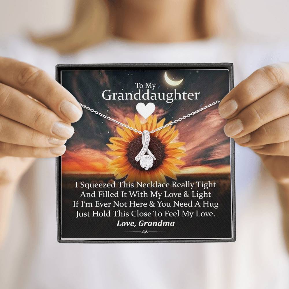 To My Grand Daughter - If I'm Ever Not Here (Love, Grandma) | Beautiful Artisan Crafted 14k White Gold Family Forever Pendant