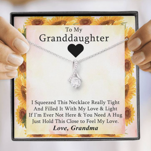 To My Grand Daughter - If I'm Ever Not Here (Love, Grandma) | Beautiful 14k White Gold Family Forever Pendant