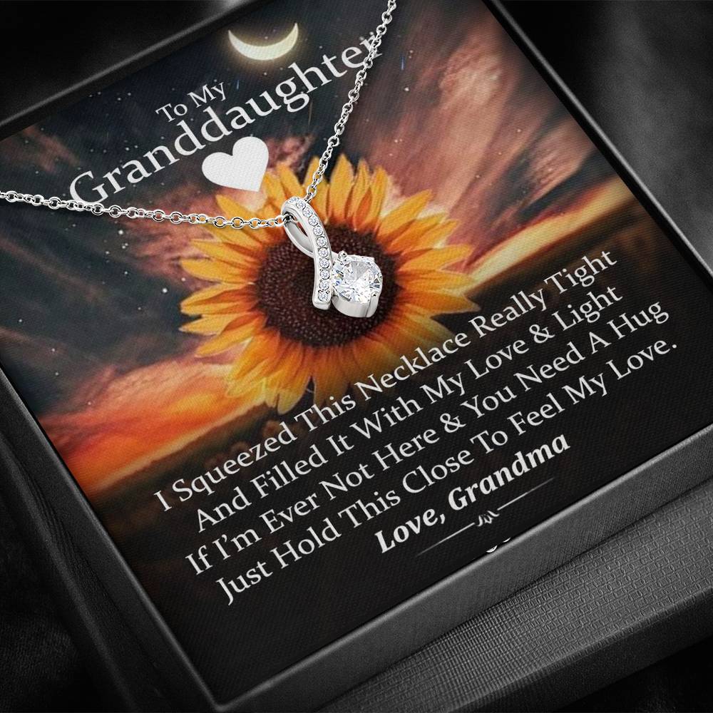 To My Grand Daughter - If I'm Ever Not Here (Love, Grandma) | Beautiful Artisan Crafted 14k White Gold Family Forever Pendant
