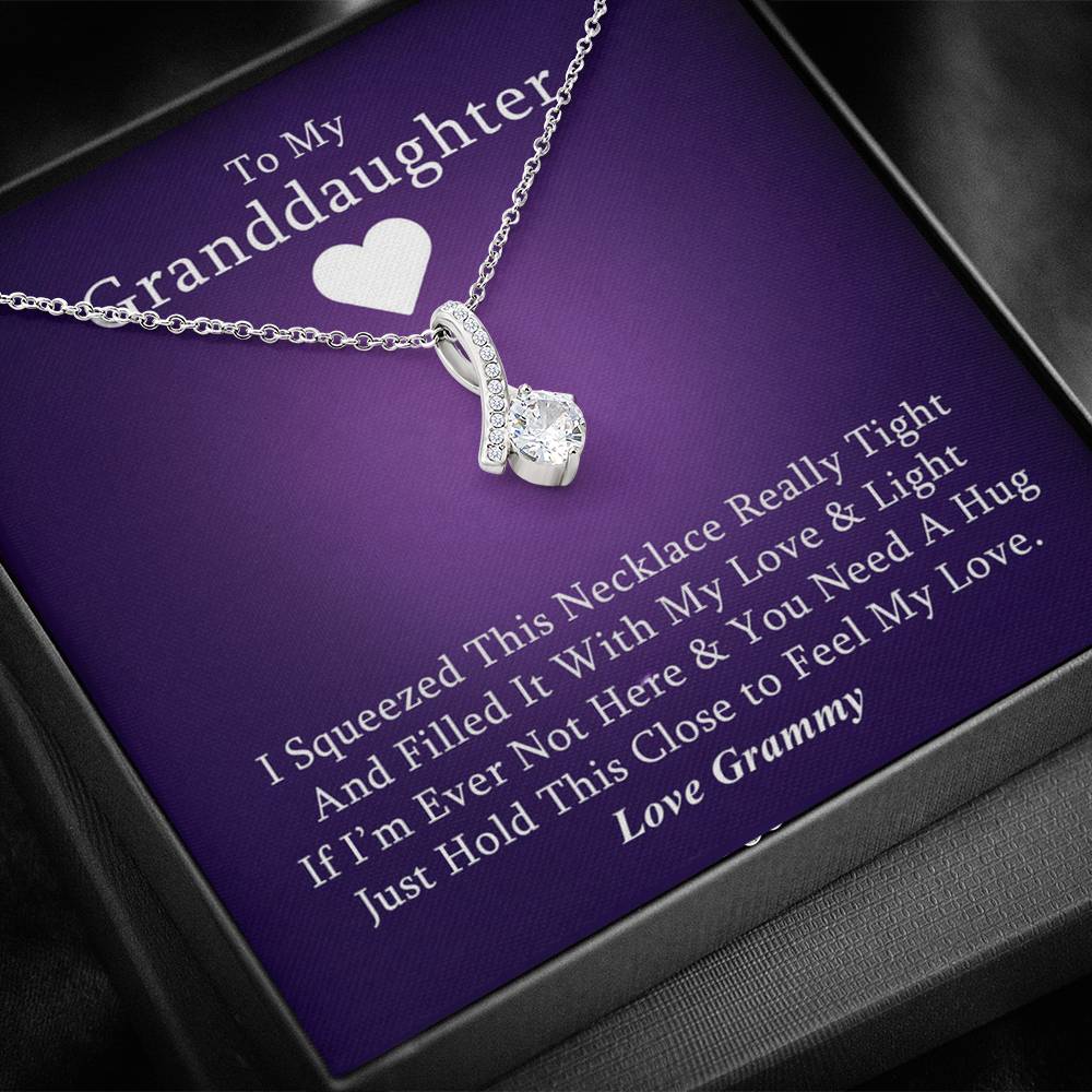 To My Grand Daughter - If I'm Ever Not Here (Love, Grammy) | Beautiful 14k White Gold Family Forever Pendant