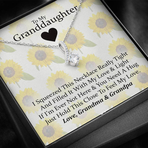 To My Grand Daughter - If I'm Ever Not Here (Love, Grandma & Grandpa) | Stunning 14k White Gold Family Forever Pendant Standard Box