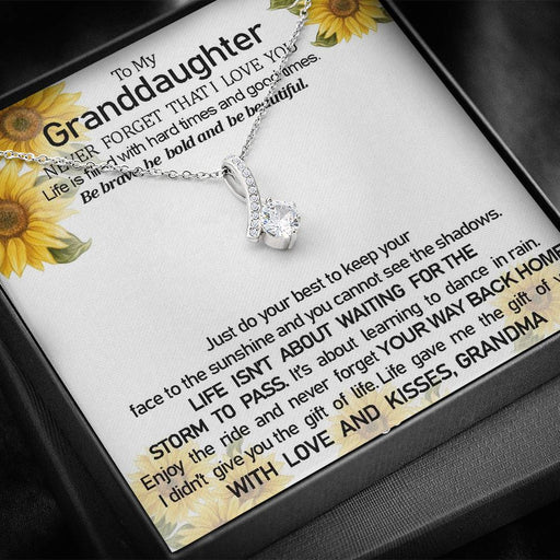 To My Grand Daughter - Be Brave, Be Bold And Be Beautiful (Love, Grandma) | Beautiful 14k White Gold Family Forever Pendant Standard Box