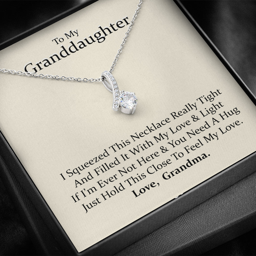 To My Grand Daughter - If I'm Ever Not Here (Love, Grandma) | Beautiful 14K White Gold Family Forever Pendant